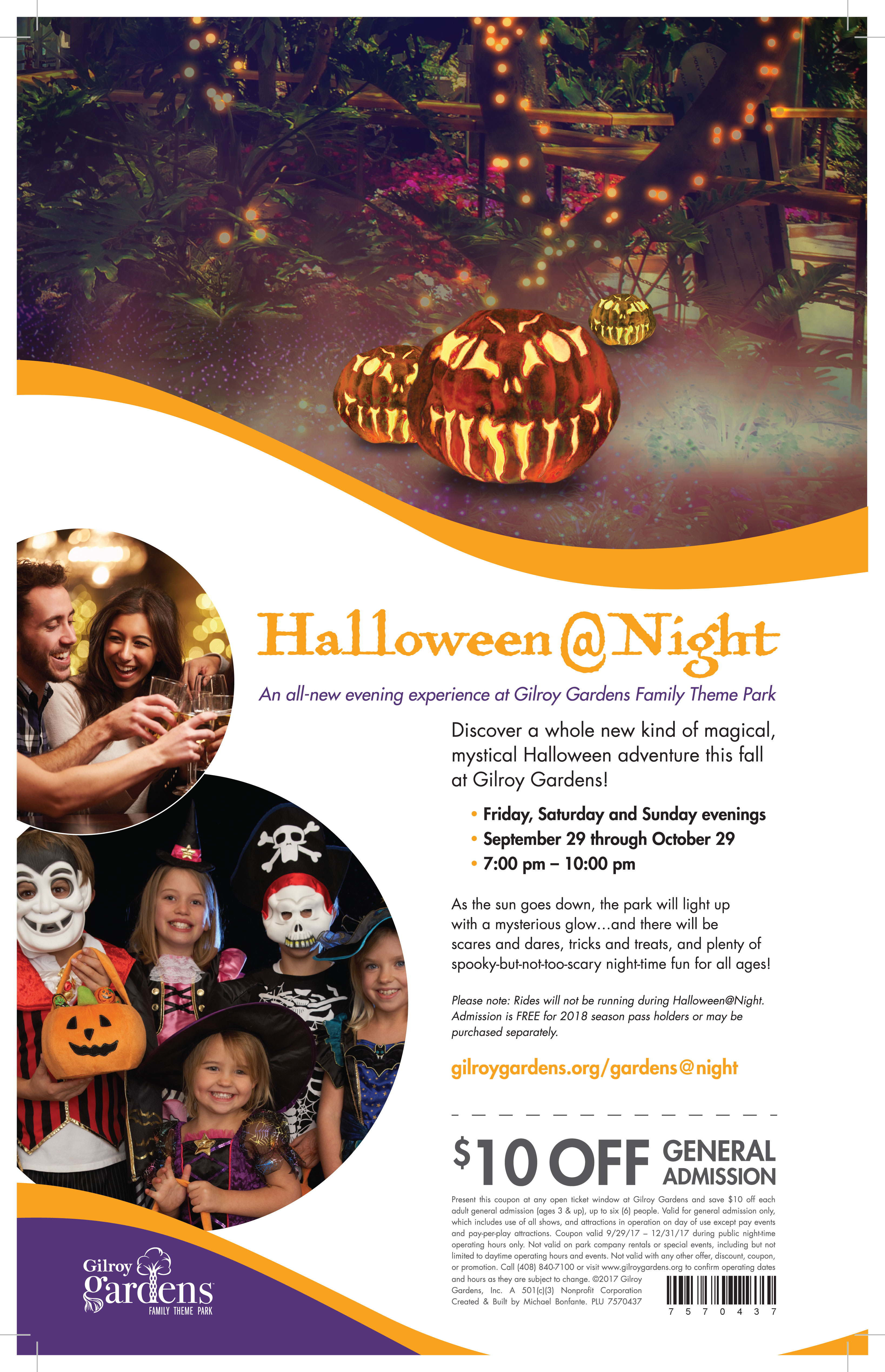 Gilroy Gardens Family Theme Park Halloween Night Morgan Hill